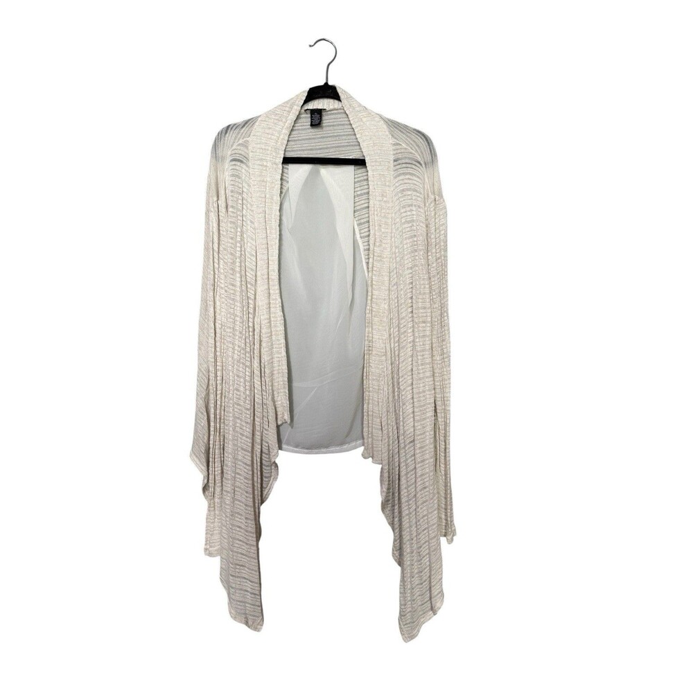 Rue21 Open Front Cardigan XL Cream Linen Blend Draped Lightweight